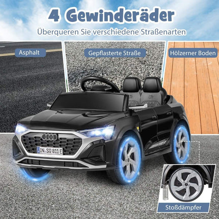 Audi SQ8 bērnu elektromobilis, 12 V, tālvadības pults, melns