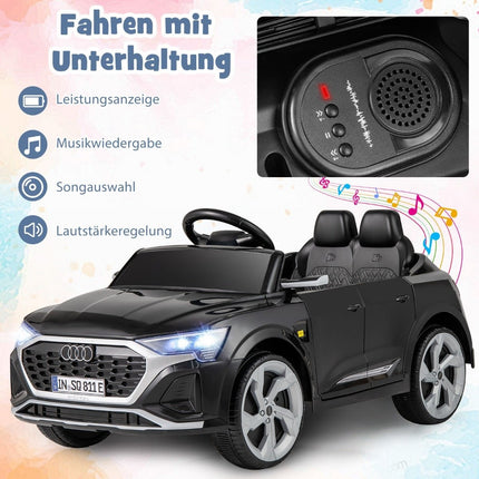 Audi SQ8 bērnu elektromobilis, 12 V, tālvadības pults, melns