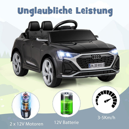 Audi SQ8 bērnu elektromobilis, 12 V, tālvadības pults, melns