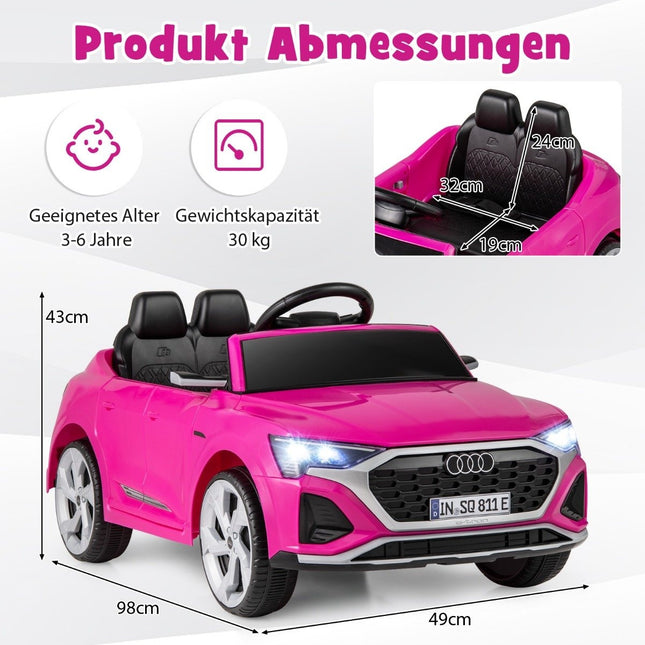 Audi SQ8 bērnu elektromobilis, 12 V, tālvadības pults, rozā