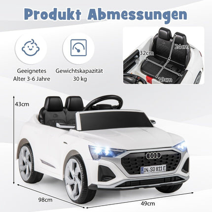 Audi SQ8 bērnu elektromobilis, 12 V, tālvadības pults, balts