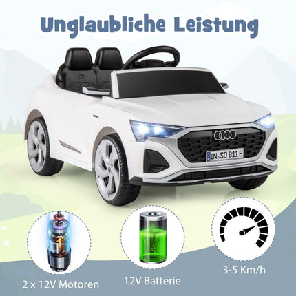 Audi SQ8 bērnu elektromobilis, 12 V, tālvadības pults, balts