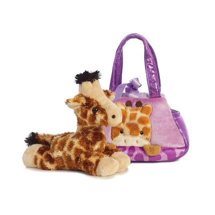 Aurora Fancy Pals plīša rotaļlieta žirafe somā, 20 cm