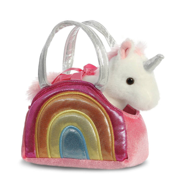 Aurora Fancy Pals plīša vienradzis rozā somā, 17 cm