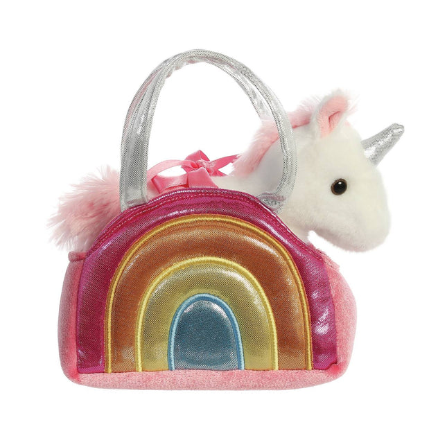 Aurora Fancy Pals plīša vienradzis rozā somā, 17 cm