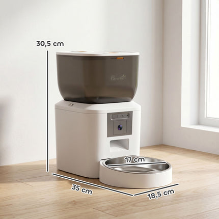 Automātiska kaķu barotava ar kameru, 4 l, 2,4 GHz WiFi, lietotnes vadība