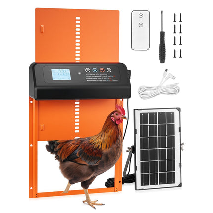 Automatic Chicken Coop Door, Solar Battery, Remote LCD
