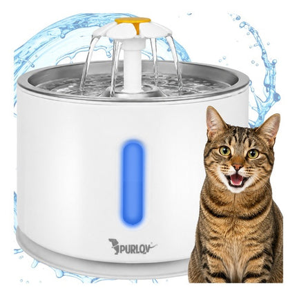 Automātiska mājdzīvnieku ūdens strūklaka, 2,4 l ar LED filtru