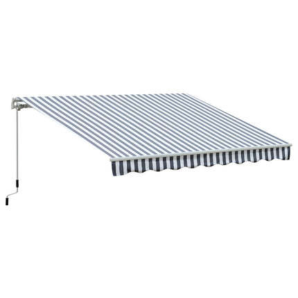 Markīze, Salokāma Roka, Markīze, Saules Aizsardzība, Rokas Kloķis, Balkons, Alumīnijs, Pelēka Balta, 2,95 x 2,45 M