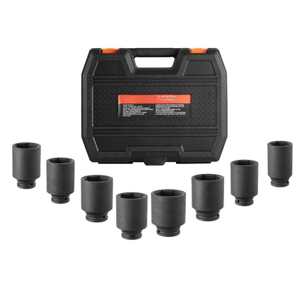 Axle Nut Impact Socket Set, 1/2 In Drive, 8-Piece Metric