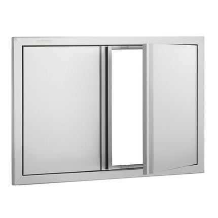 BBQ Access Door, Double Stainless Steel Flush Mount, 30x21