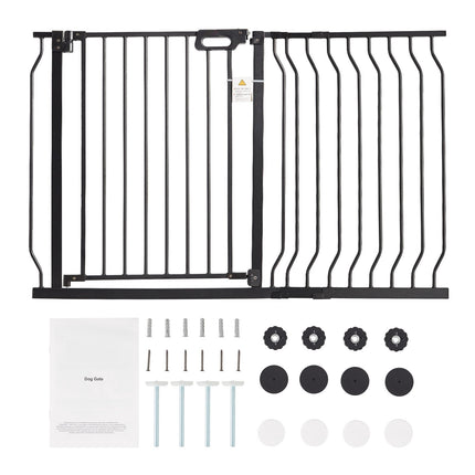 Baby Gate, 29.5–48.4 in, Auto Close Walk-Thru, Black