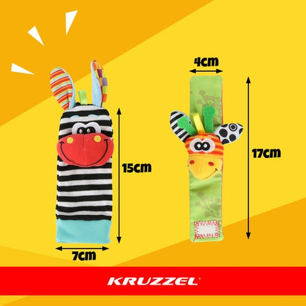 Bērnu grabulīšu komplekts, 4 daļas roku lentes un zeķītes