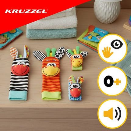 Bērnu grabulīšu komplekts, 4 daļas roku lentes un zeķītes