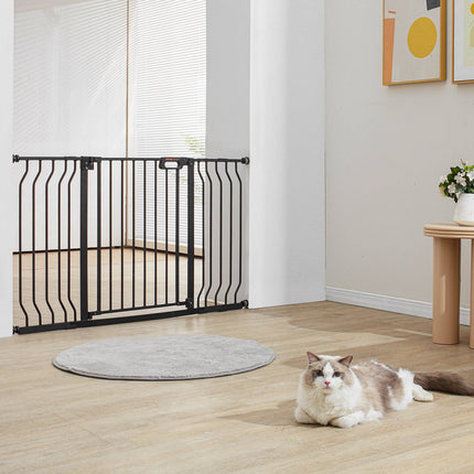 Baby Safety Gate 29.5–51 in, Auto-Close Walk-Through, Black