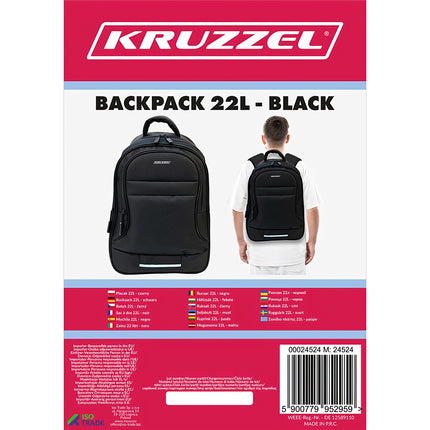 Mugursoma 22L - melna Kruzzel 24524
