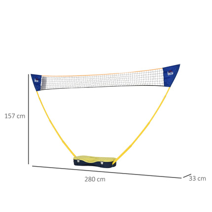 Portable badminton net set with 4 rackets, outdoor use