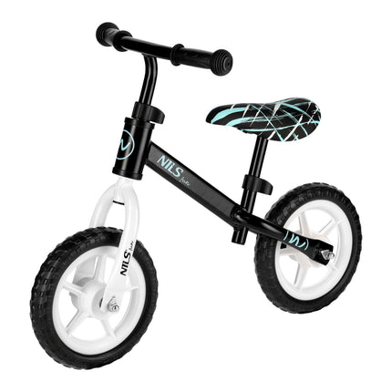Balansa velosipēds, melns ritenis, 10 collas