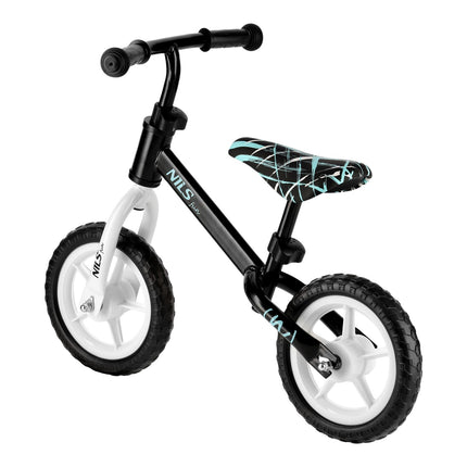 Balansa velosipēds, melns ritenis, 10 collas