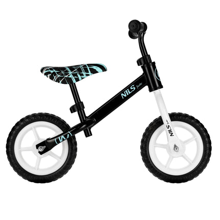Balansa velosipēds, melns ritenis, 10 collas