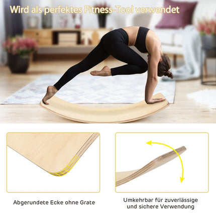 Līdzsvara dēlis Curvy Board Līdzsvara dēlis no koka 90 x 30 cm
