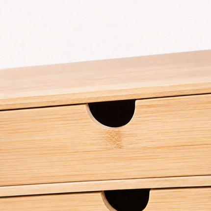 Bamboo Drawer Box Desk Organiser with 2 Drawers, 13.5 x 33 x 21 cm, Natural