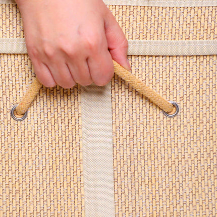 Bamboo Laundry Hamper With Lid, Large, Washable Liner