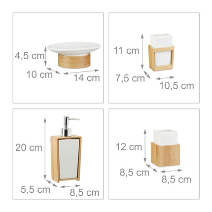 Bambusa un keramikas vannas istabas komplekts
