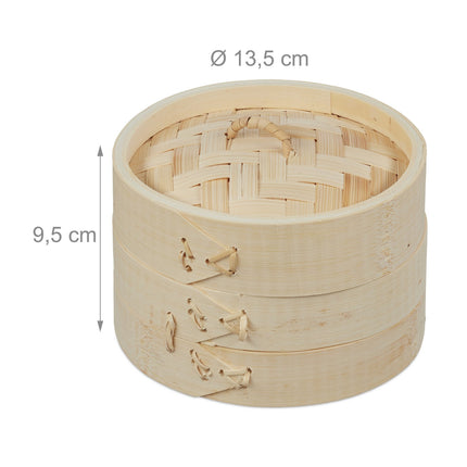 Bambusa tvaicētājs 13,5 cm, 3 gab. komplekts