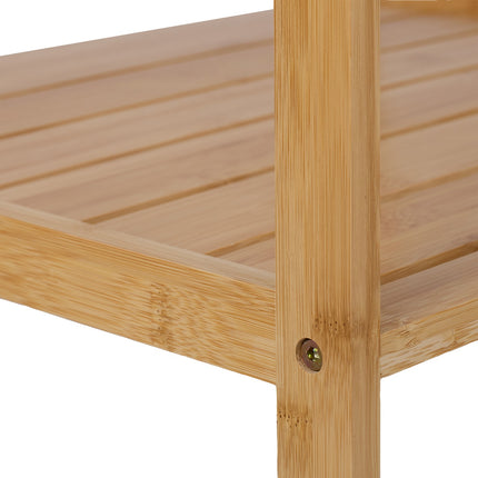 Bamboo towel rail with shelf