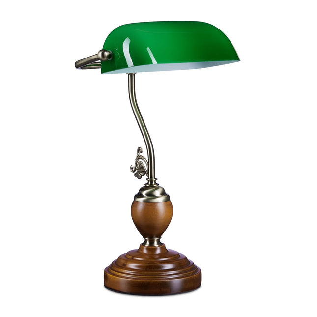 Baņķiera lampa JONES ar koka pamatni