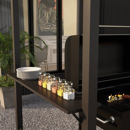 Windproof steel barbecue pavilion, double roof, UV protection