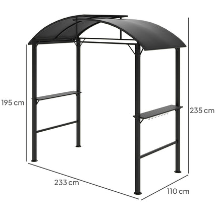 Windproof steel barbecue pavilion, double roof, UV protection