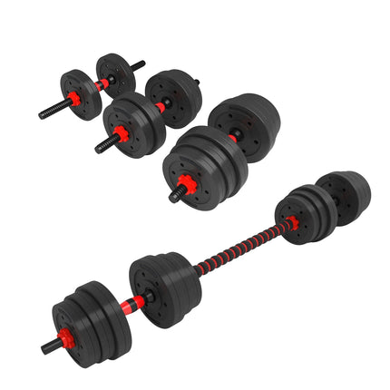 Stieņa un hanteļu komplekts, 20 kg, kompozītmateriāls