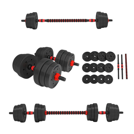 Stieņa un hanteļu komplekts, 20 kg, kompozītmateriāls