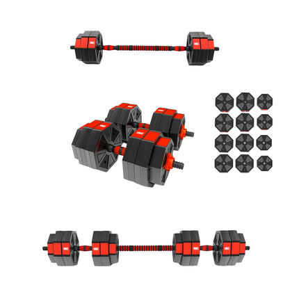 Stieņa un hanteļu komplekts, kompozītmateriāls, 30 kg