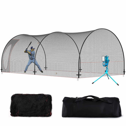 Baseball Batting Cage 22ft, Net and Frame, Carry Bag