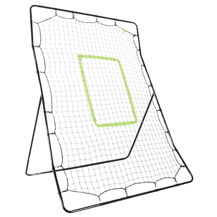 Beisbola atsitiena tīkls PitchBack, pārnēsājams atsitiena sienas tīkls ar sitiena zonu beisbolam, futbolam, metāls, melns, 123 x 174 cm