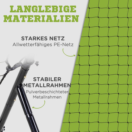 Beisbola atsitiena tīkls PitchBack, pārnēsājams atsitiena sienas tīkls ar sitiena zonu beisbolam, futbolam, metāls, melns, 123 x 174 cm