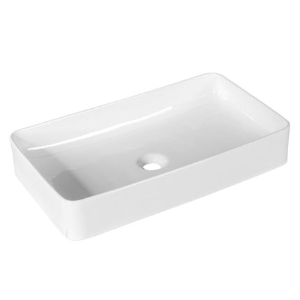 Porcelāna mākslas izlietne keramikas izlietne ar izbīdāmu noteci 60 x 35 x 11 cm, balta