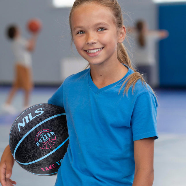 Basketbola bumba, melna, 5. izmērs - lietošanai iekštelpās/ārā