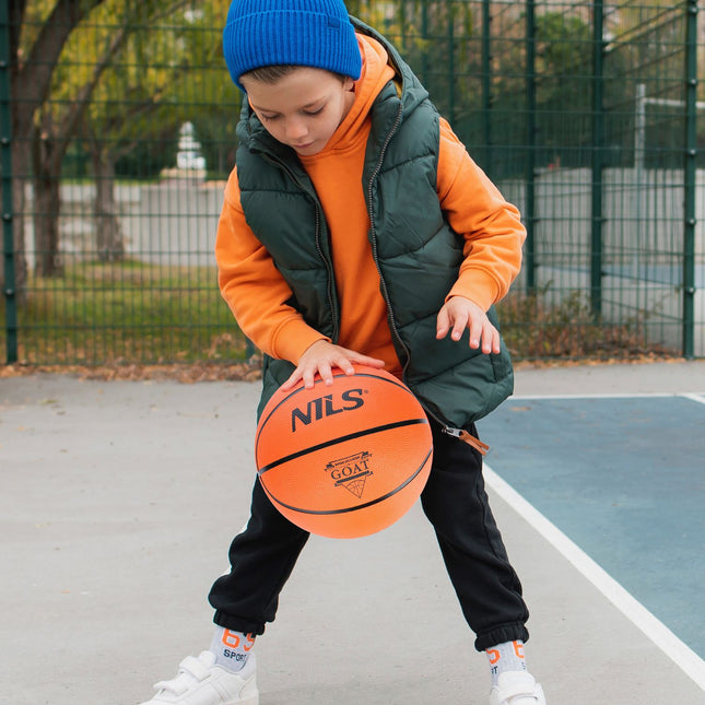 Basketbola bumba, oranža, 5. izmērs, izturīgs materiāls