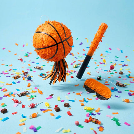 Basketbola pinjatas komplekts ar nūju un masku, 25 cm
