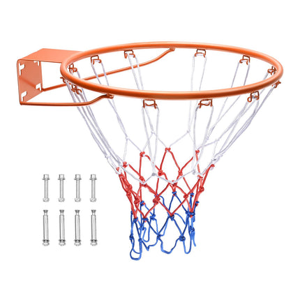 Basketball Rim 18-Inch Breakaway Steel, Wall Mount, Net