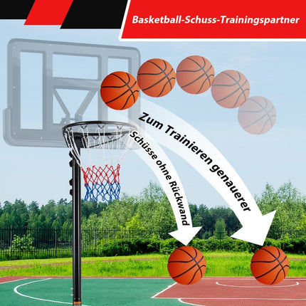Basketbola grozs, pārnēsājams, āra, basketbola statīvs, 260-305 cm, regulējams augstums, melns