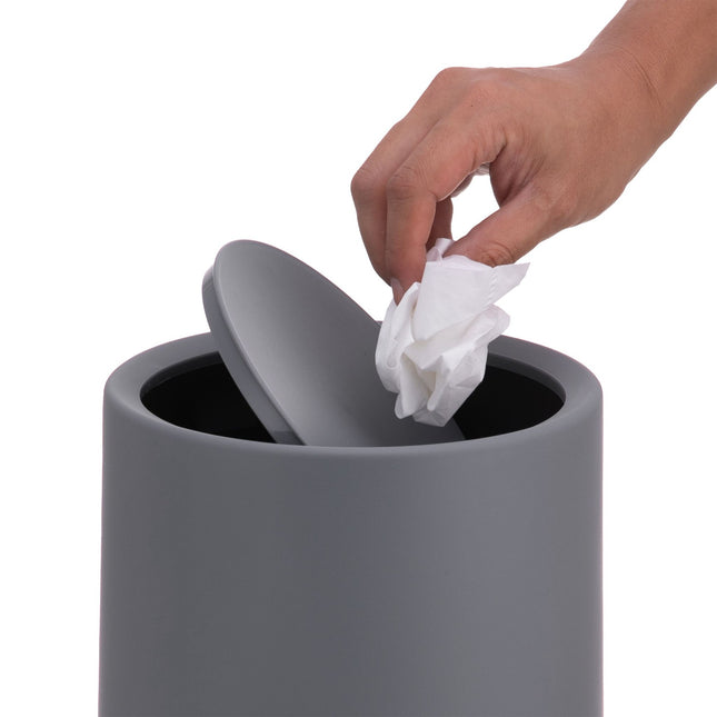 Vannas istabas atkritumu tvertne ar grozāmu vāku, 6 l, plastmasa