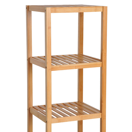 Bamboo bathroom cabinet with 3 shelves, 36x33x140cm
