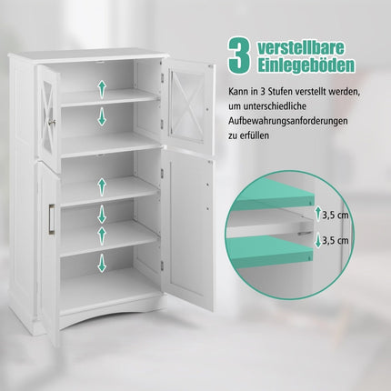 Vannas istabas uzglabāšanas skapis, balts, 60x30x108 cm, regulējami plaukti