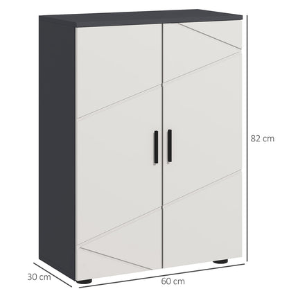 Vannas istabas skapīša sānu skapis ar divviru durvīm, vannas istabas skapis ar regulējamiem plauktiem, uzglabāšanas skapis viesistabai 60 x 30 x 82 cm pelēks |