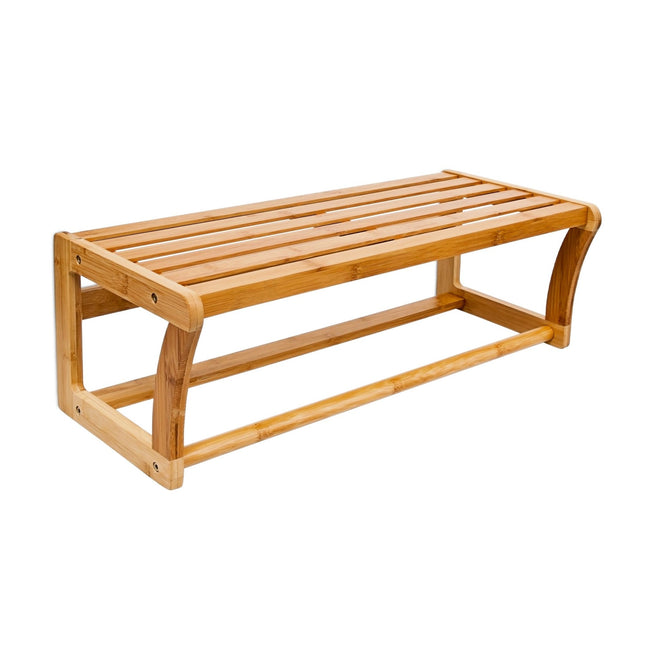 Bathroom shelf with towel rack